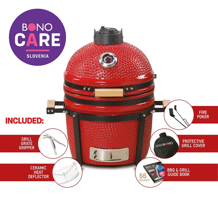 Kamado BONO Minimo 40cm - Crveni - Slika 3